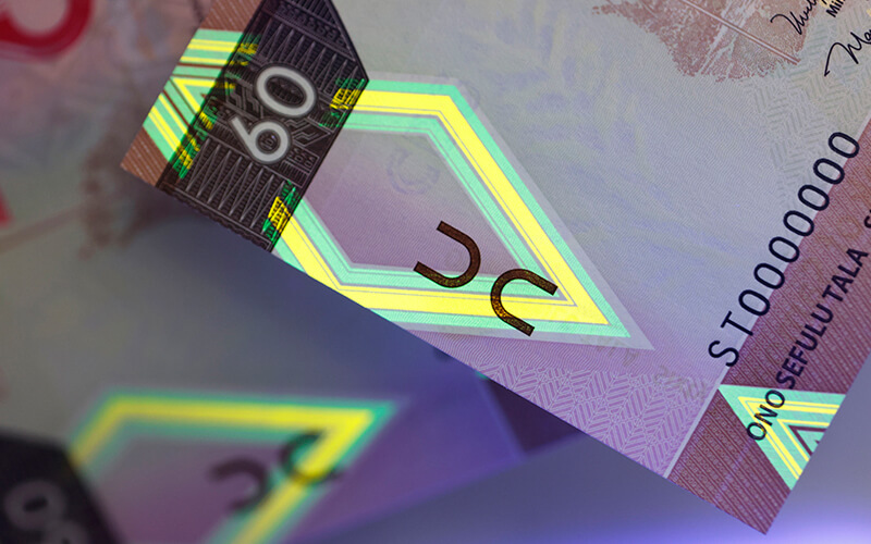 an fluorescent Samoan sixty tala bank note